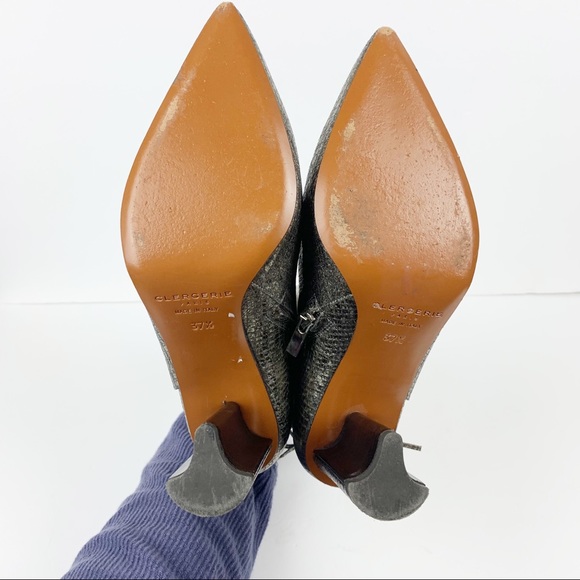 ROBERT CLERGERIE Leather Pointed-Toe Heeled Boots - Picture 9 of 11